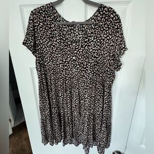 Pink Lily Cheetah Print Short Sleeve Dress